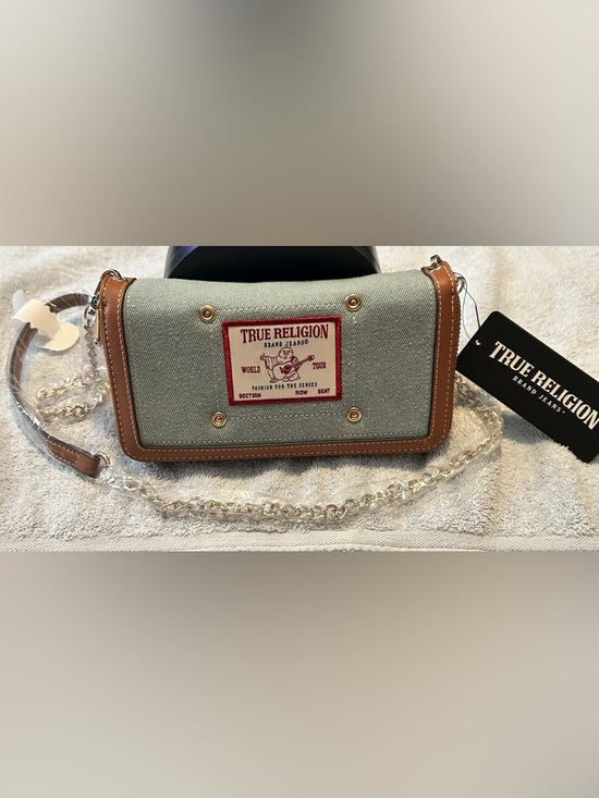 True Religion Handbags - TRUE RELIGION DENIM CROSSBODY/WRISTLET/WALLET, LEATHER TRIM, NEW W/ TAGS!